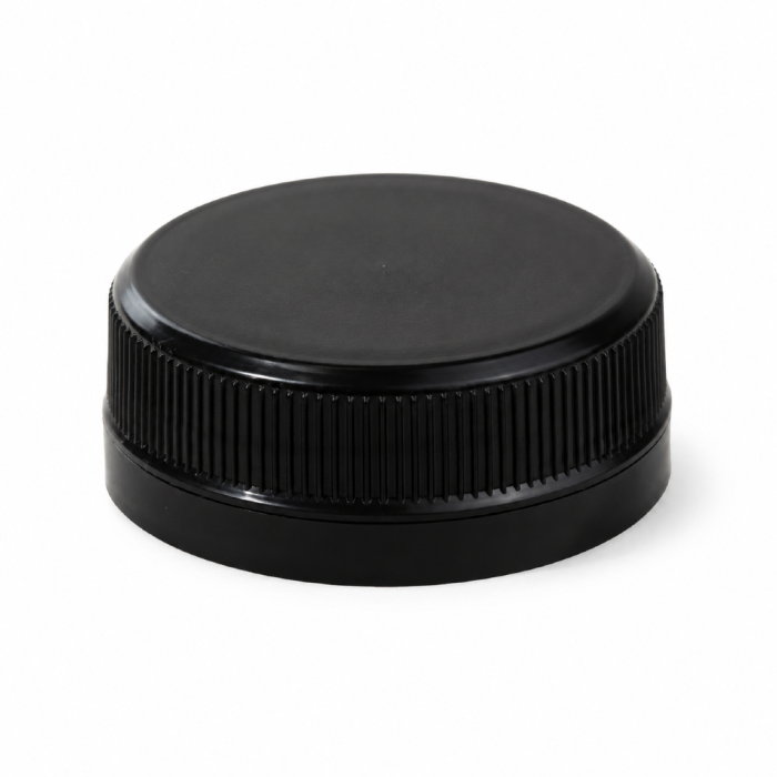 Zakrętka przytwierdzana fi 38 mm czarna do butelki rPET - 100 szt.