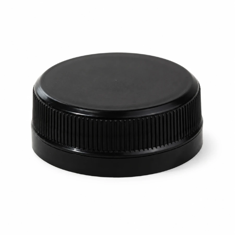 Zakrętka przytwierdzana fi 38 mm czarna do butelki rPET - 100 szt.