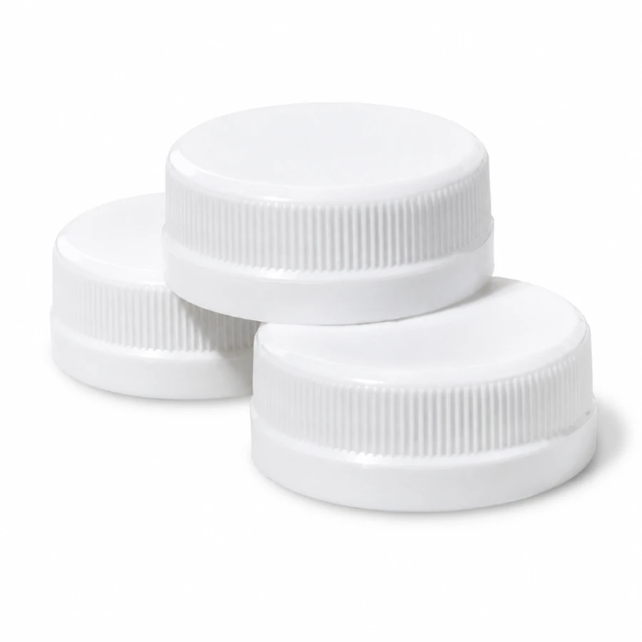 Zakrętka przytwierdzana fi 38 mm biała do butelki rPET - 100 szt.