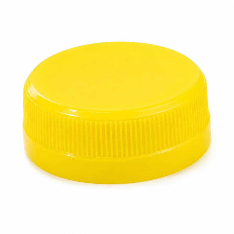 Zakrętka przytwierdzana fi 38 mm żółta do butelki rPET - 100 szt.