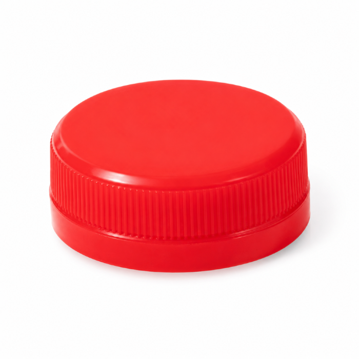 Zakrętka przytwierdzana fi 38 mm czerwona do butelki rPET - 100 szt.
