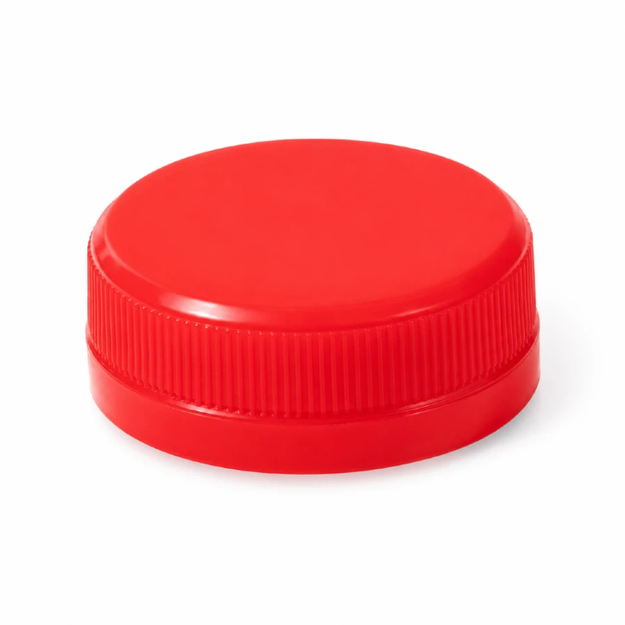 Zakrętka przytwierdzana fi 38 mm czerwona do butelki rPET - 100 szt.