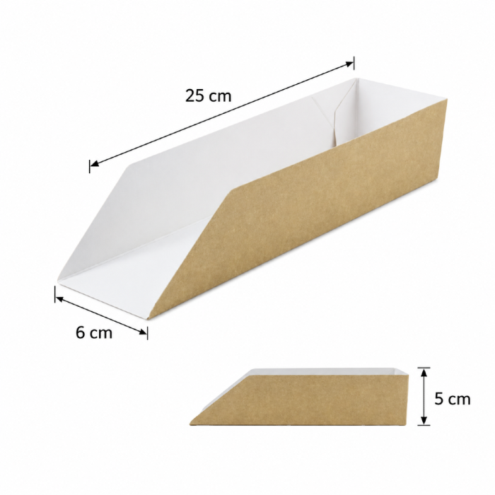 Tacka papierowa na hot doga 25 cm x 6 cm x 5 cm - 100 sztuk