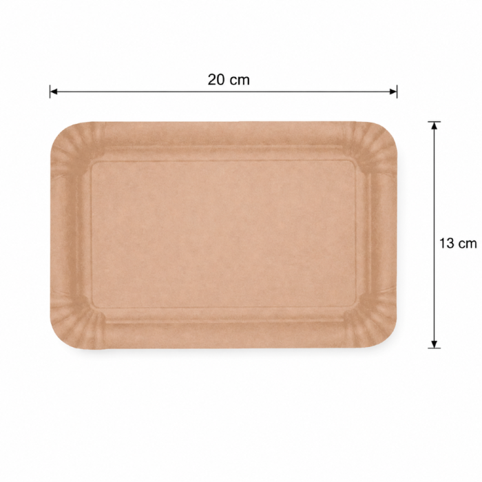 Tacka papierowa prostokątna KRAFT brązowa, 13 x 20 cm - 100 szt.