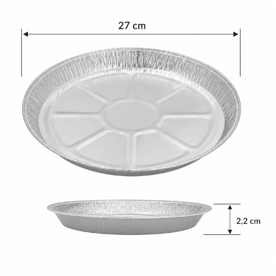 Formy aluminiowe do pieczenia okrągłe 27 cm x 2,2 cm - 5 sztuk