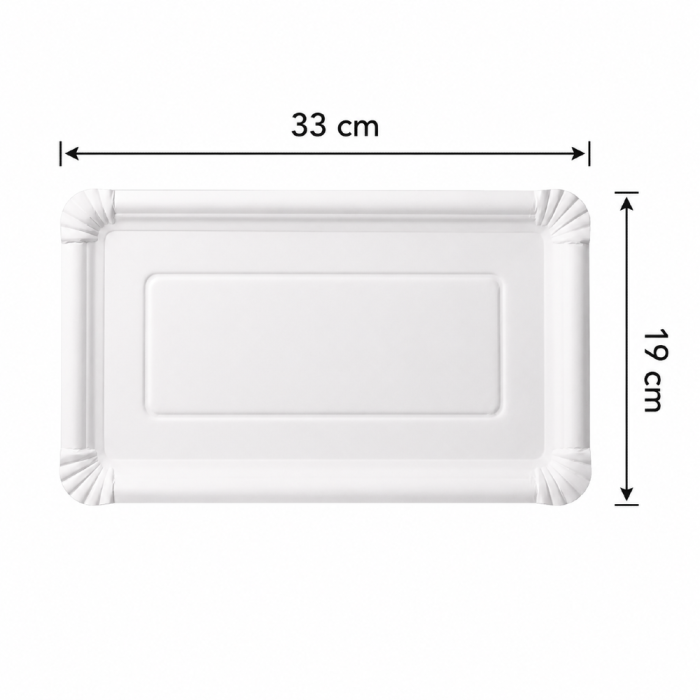 Tacka papierowa prostokątna biała, 33 x 19 cm - 125 szt.