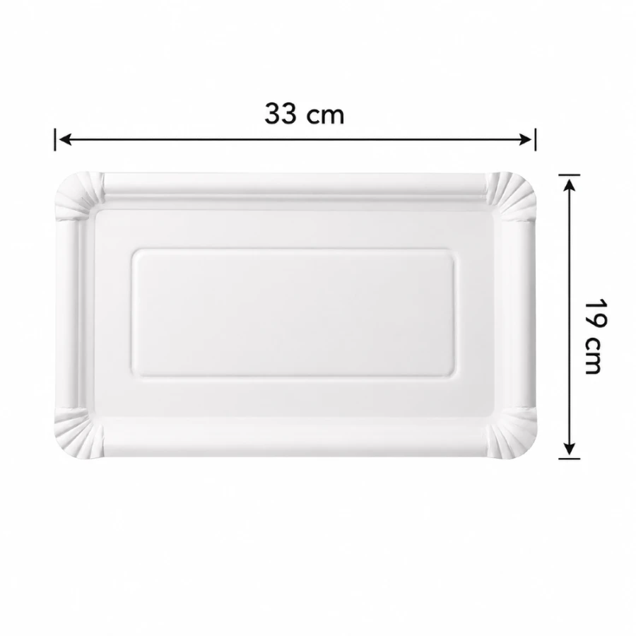 Tacka papierowa prostokątna biała, 33 x 19 cm - 125 szt.