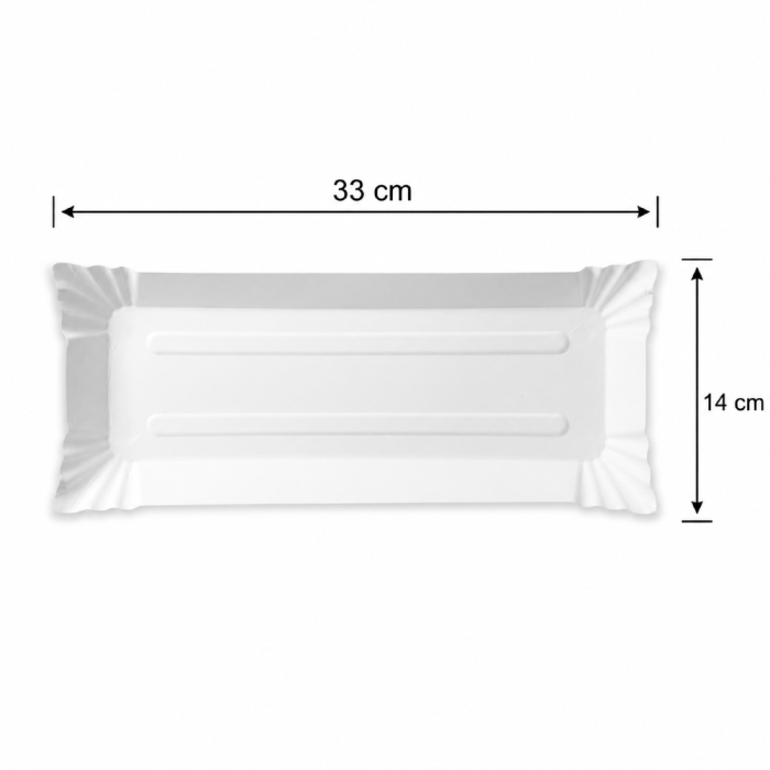 Tacka papierowa prostokątna biała "Ryba", 33 x 14 cm - 500 szt.