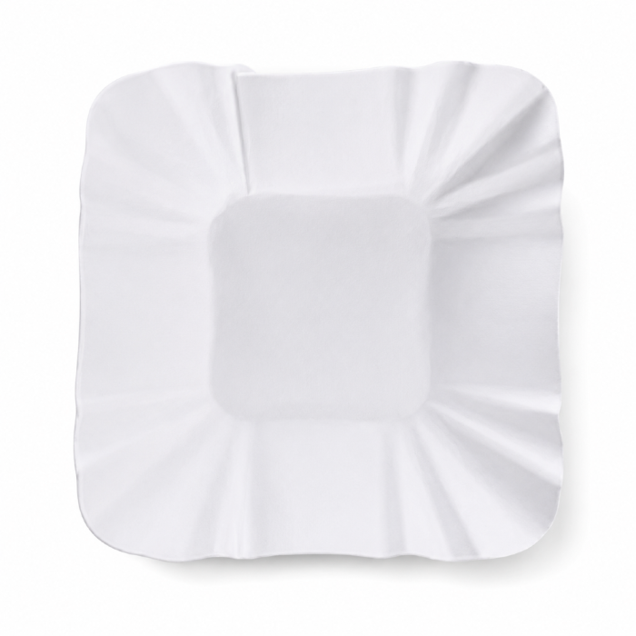 Tacka papierowa kwadratowa muszelka głęboka biała, 10 x 10 x 3 cm - 500 szt.