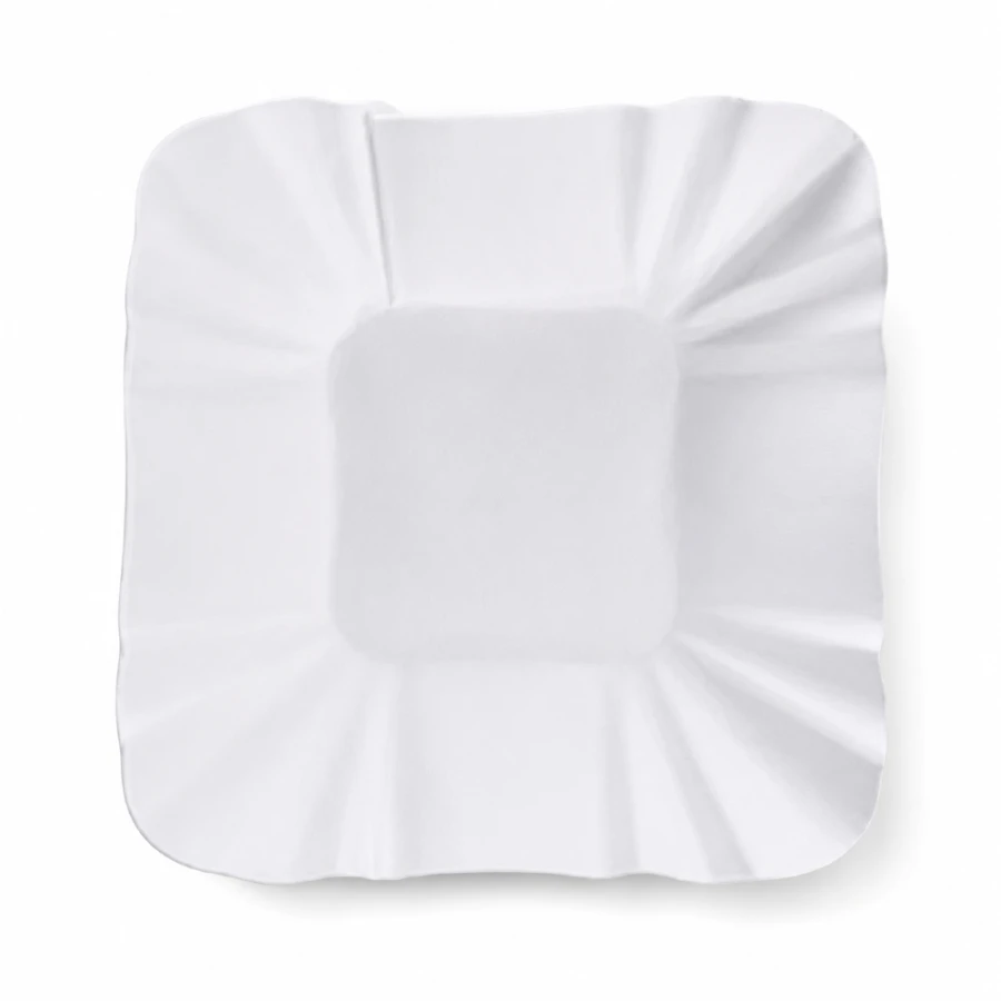 Tacka papierowa kwadratowa muszelka głęboka biała, 10 x 10 x 3 cm - 500 szt.