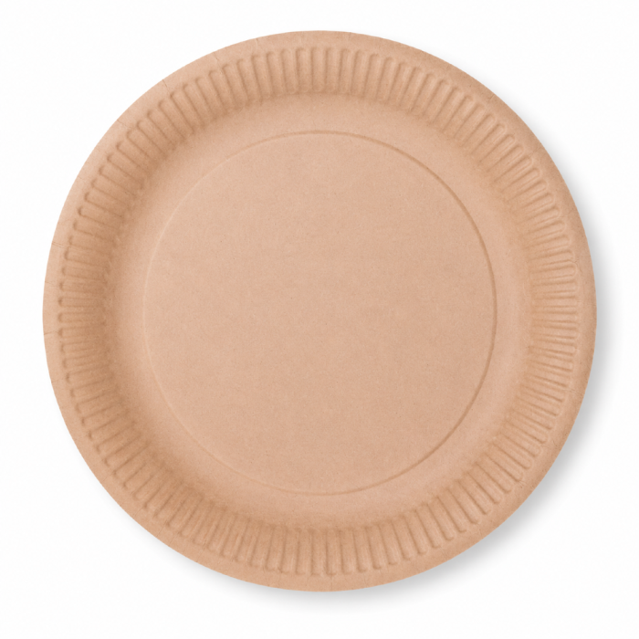 Talerz papierowy KRAFT brązowy okrągły, średnica 23 cm - 50 szt.