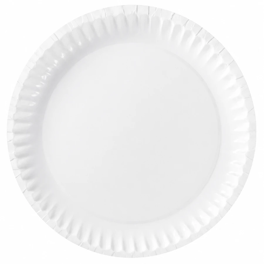 Talerz papierowy biały okrągły, średnica 23 cm, wzór POL - 100 szt.