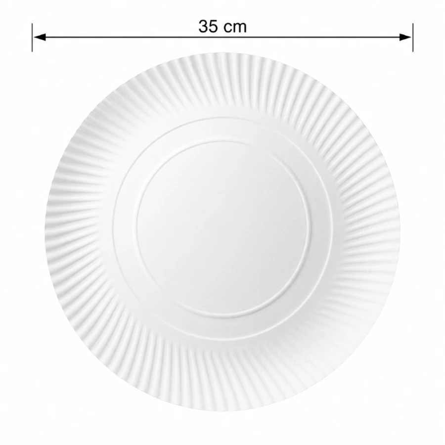 Talerz papierowy biały okrągły, średnica 35 cm - 100 szt.