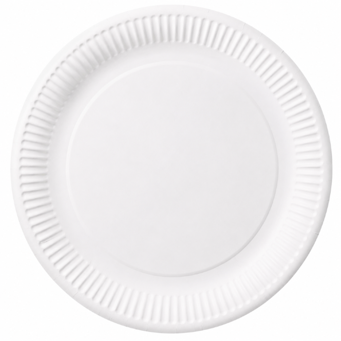 Talerz papierowy biały okrągły, średnica 23 cm - 100 szt
