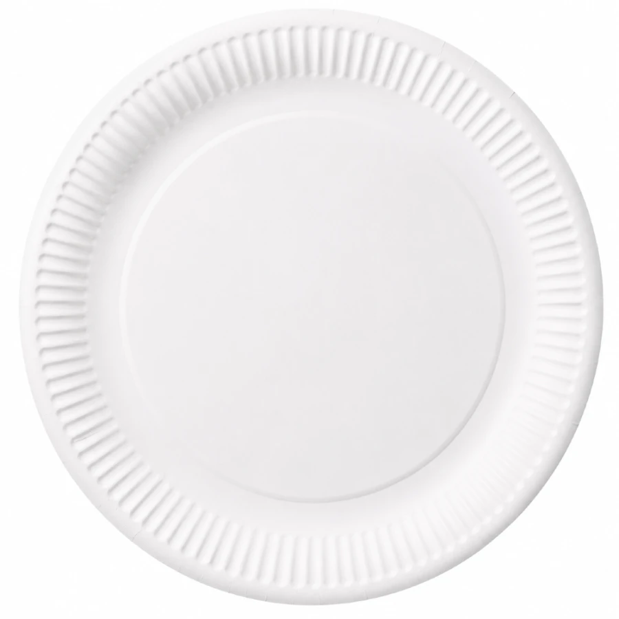Talerz papierowy biały okrągły, średnica 23 cm - 100 szt