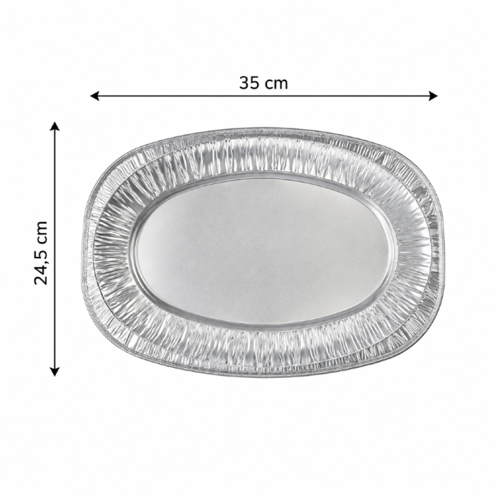 Taca aluminiowa owal, 35 x 24,5 cm - 3 sztuki