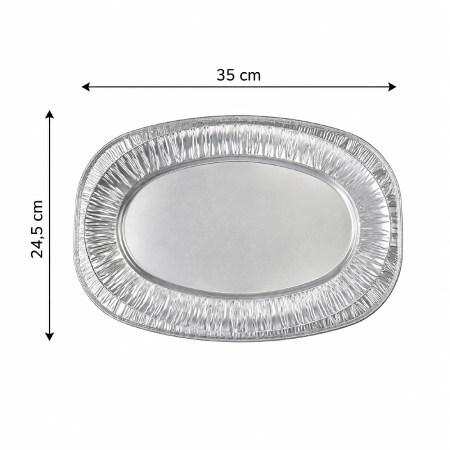 Taca aluminiowa owal, 35 x 24,5 cm - 3 sztuki