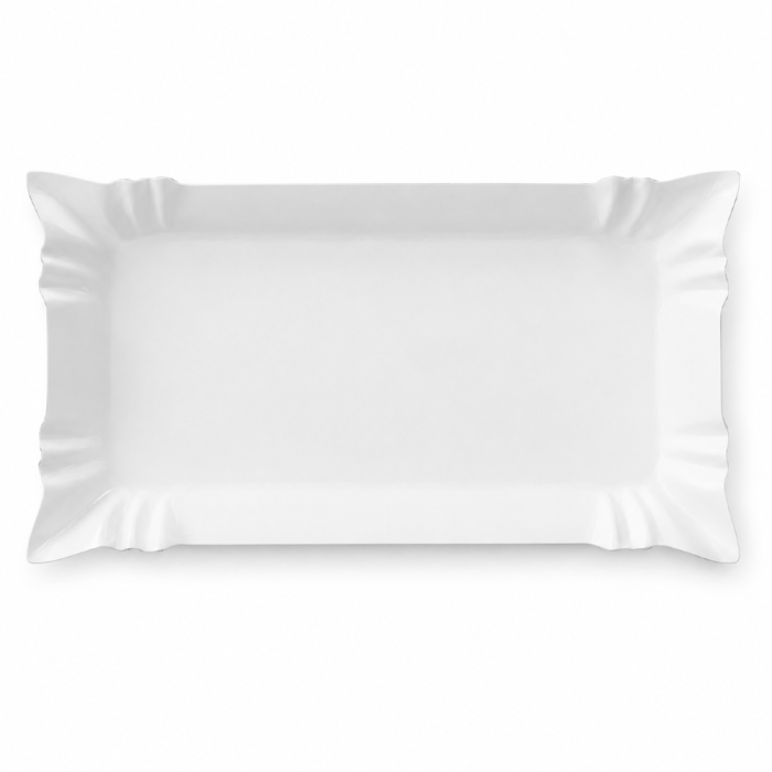 Tacka papierowa prostokątna biała "Szaszłyk" 14 x 25 cm - 500 szt.