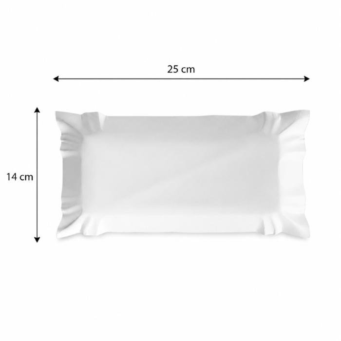Tacka papierowa prostokątna biała "Szaszłyk" 14 x 25 cm - 500 szt.