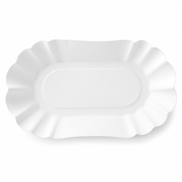 Tacka papierowa owalna biała głęboka, 10 x 17 x 3 cm - 250 szt.
