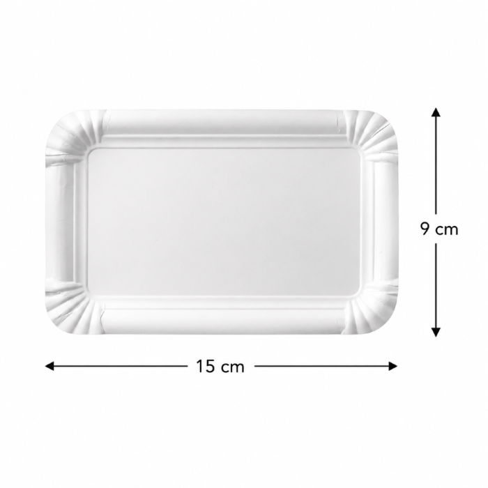 Tacka papierowa prostokątna biała, 9 x 15 cm - 250 szt.