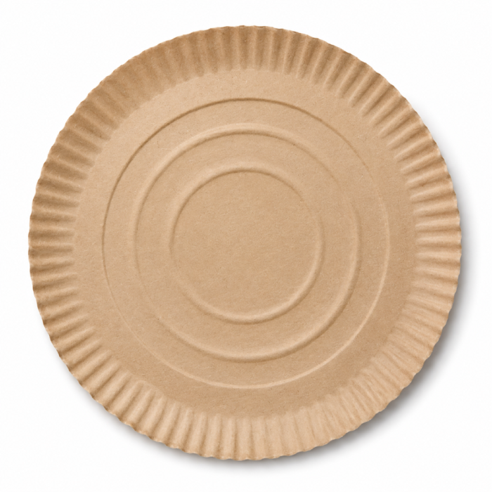 Talerz papierowy KRAFT brązowy okrągły tłuszczoodporny (z biobarierą), średnica 28 cm - 40 szt.