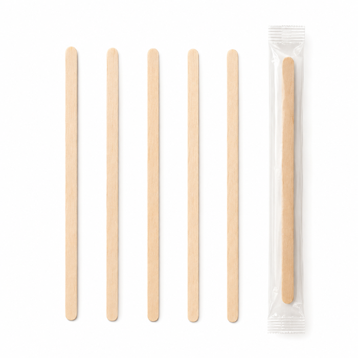 Drewniane mieszadełka 11 cm pojedynczo pakowane - 1000 sztuk
