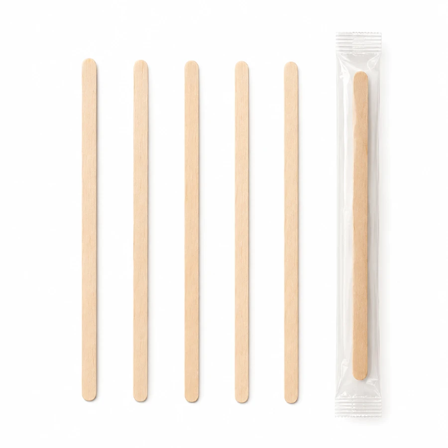 Drewniane mieszadełka 11 cm pojedynczo pakowane - 1000 sztuk