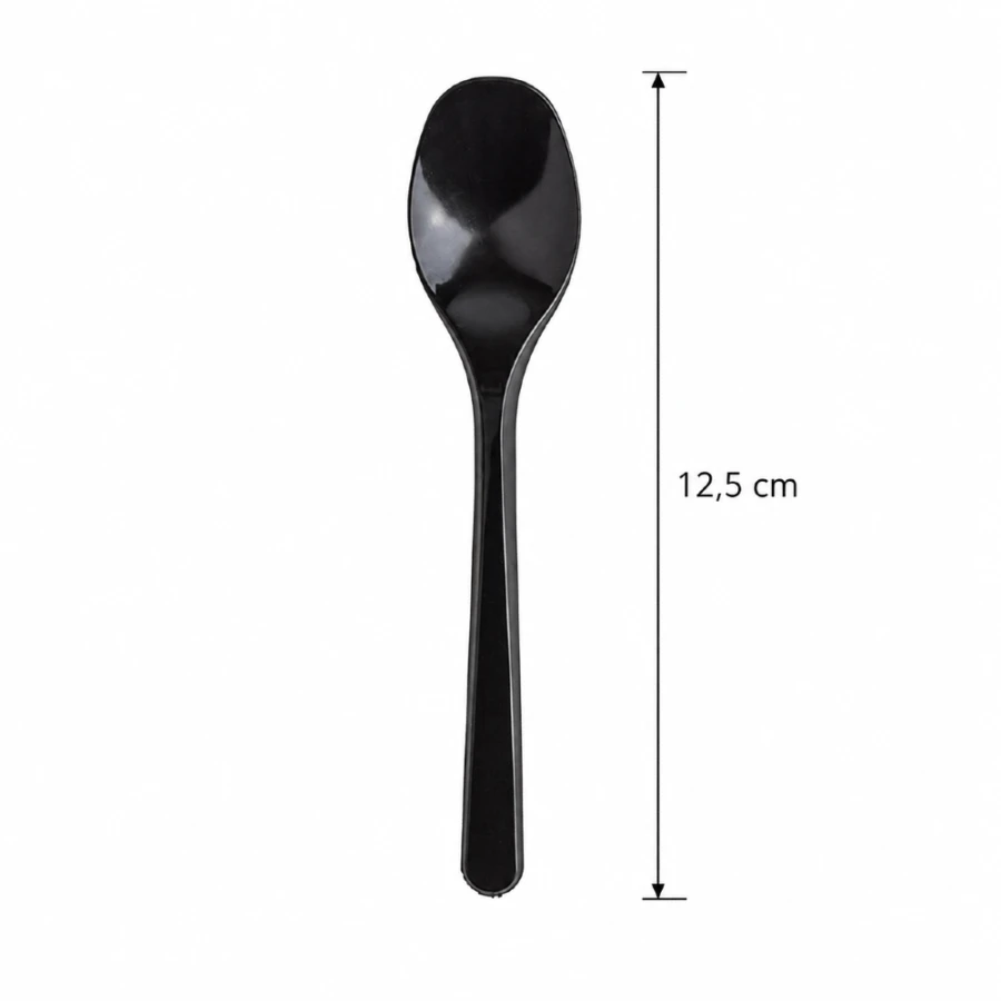 Łyżeczka wielokrotnego użytku Superior czarna 12,5 cm PS - 50 sztuk