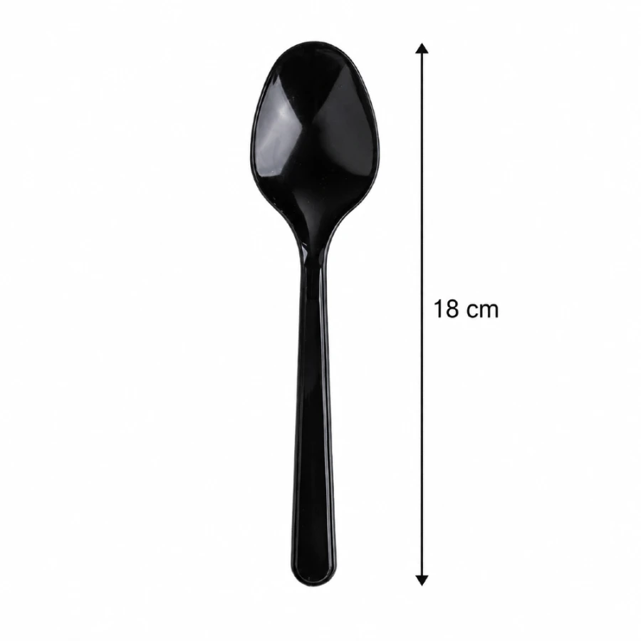 Łyżka wielokrotnego użytku Superior czarna 18 cm PS - 50 sztuk