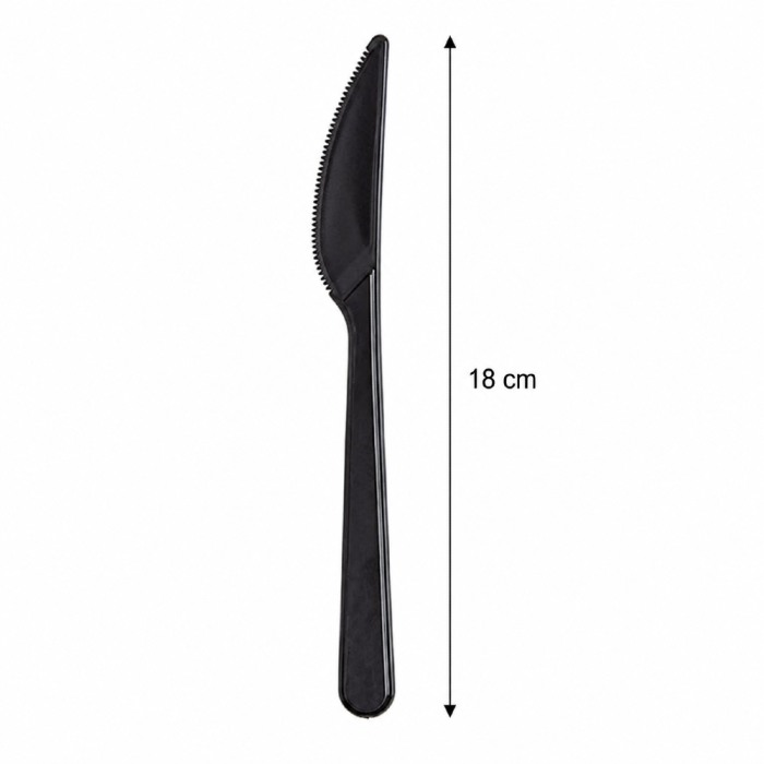 Nóż wielokrotnego użytku Superior czarny 18 cm PS - 50 sztuk