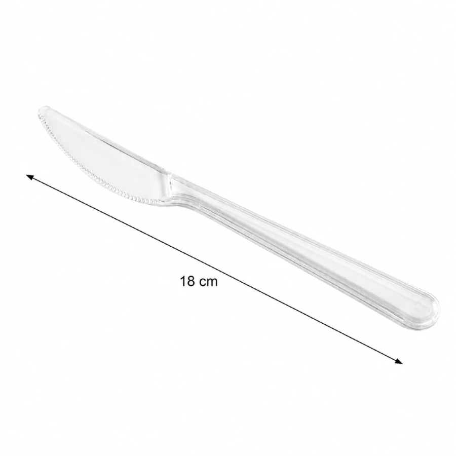 Nóż wielokrotnego użytku Superior transparentny 18 cm PS - 50 sztuk