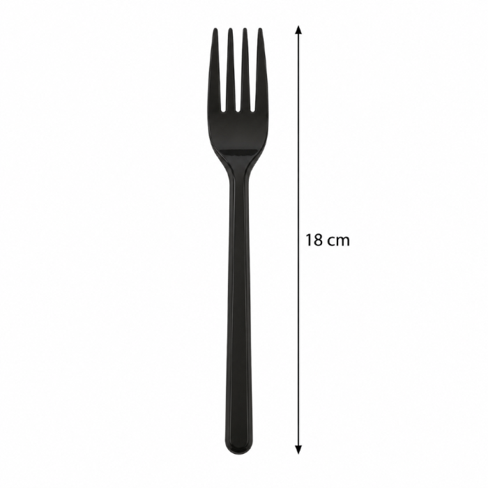 Widelec wielokrotnego użytku Superior czarny 18 cm PS - 50 sztuk