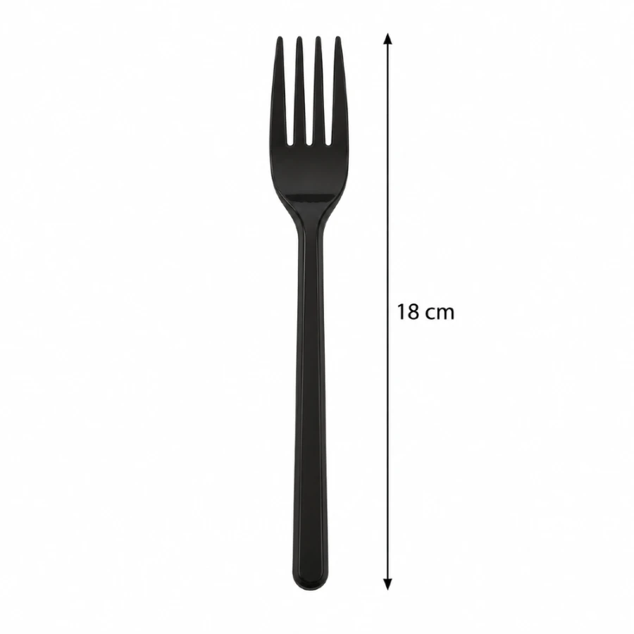 Widelec wielokrotnego użytku Superior czarny 18 cm PS - 50 sztuk