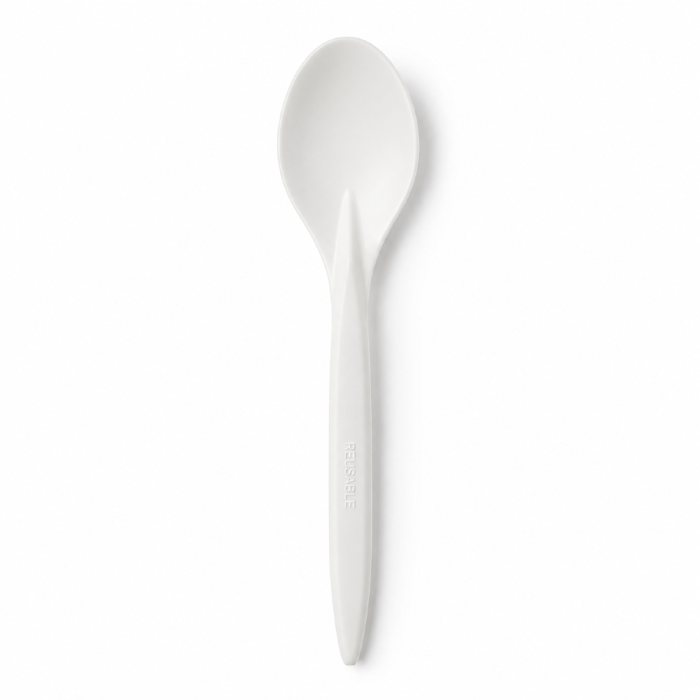 Łyżka biała 18 cm z PS - 100 szt.