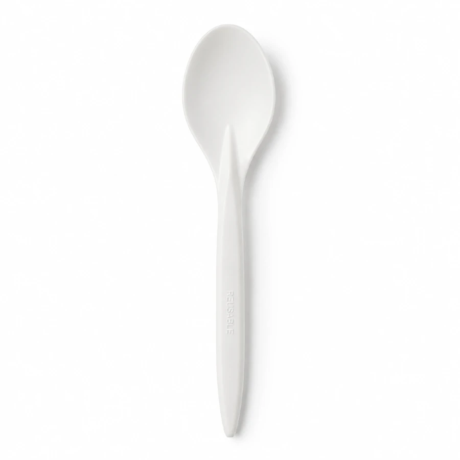 Łyżka biała 18 cm z PS - 100 szt.