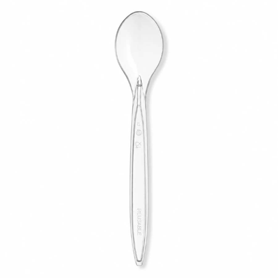 Łyżeczka transparentna 13 cm z PS - 100 szt.