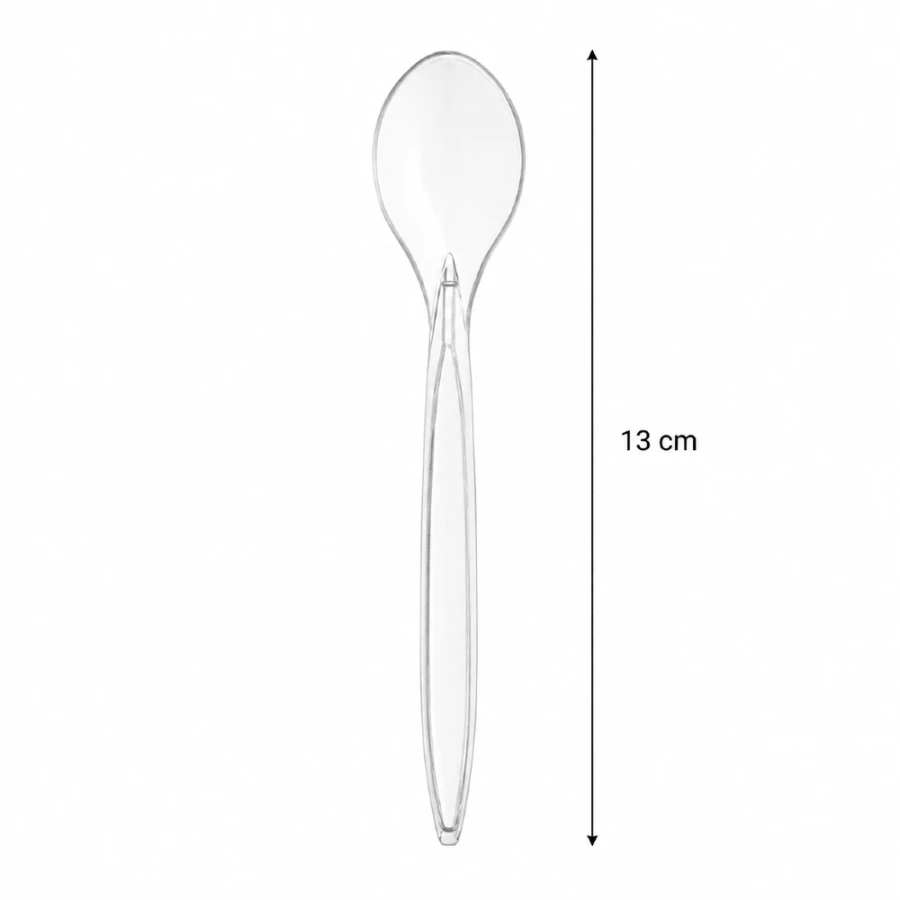 Łyżeczka transparentna 13 cm z PS - 100 szt.