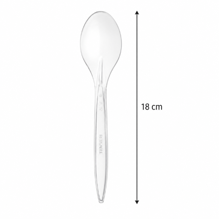 Łyżka transparentna 18 cm z PS - 100 szt.
