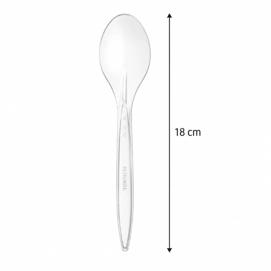 Łyżka transparentna 18 cm z PS - 100 szt.