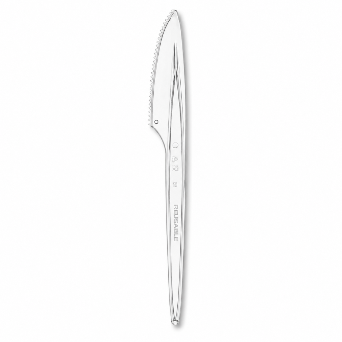 Nóż transparentny 18 cm z PS - 100 szt.