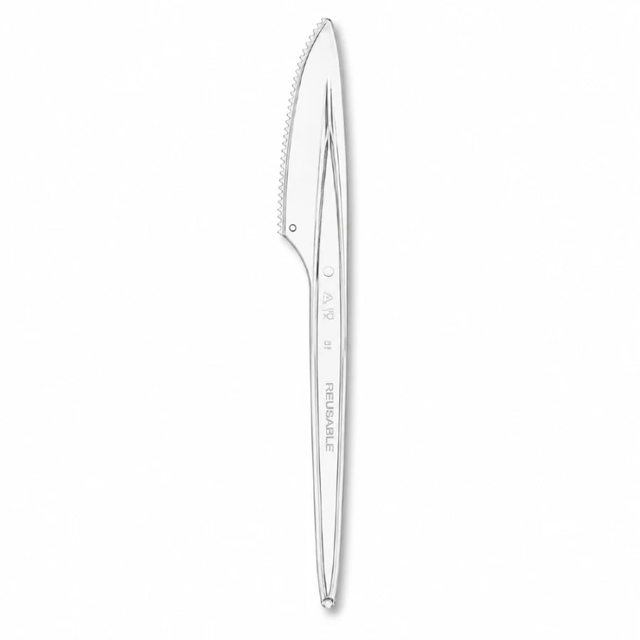 Nóż transparentny 18 cm z PS - 100 szt.