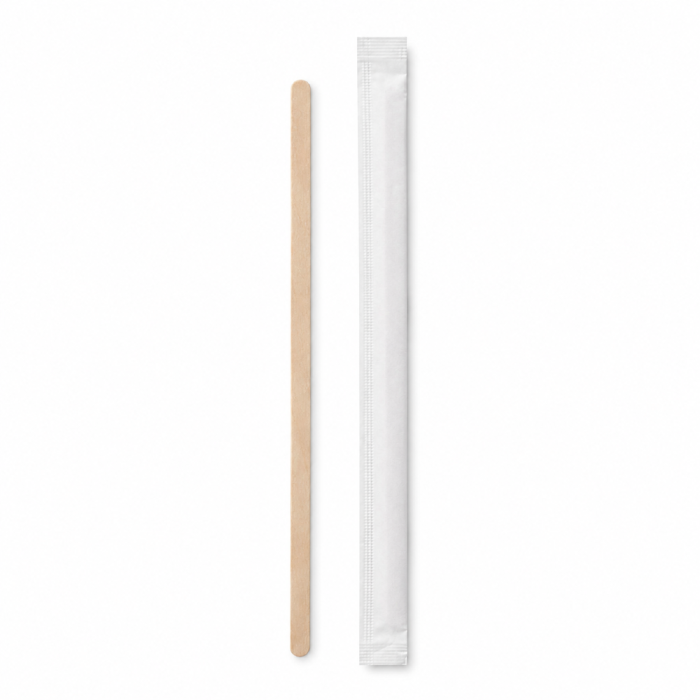 Drewniane mieszadełka pakowane pojedynczo 18 cm - 1000 sztuk