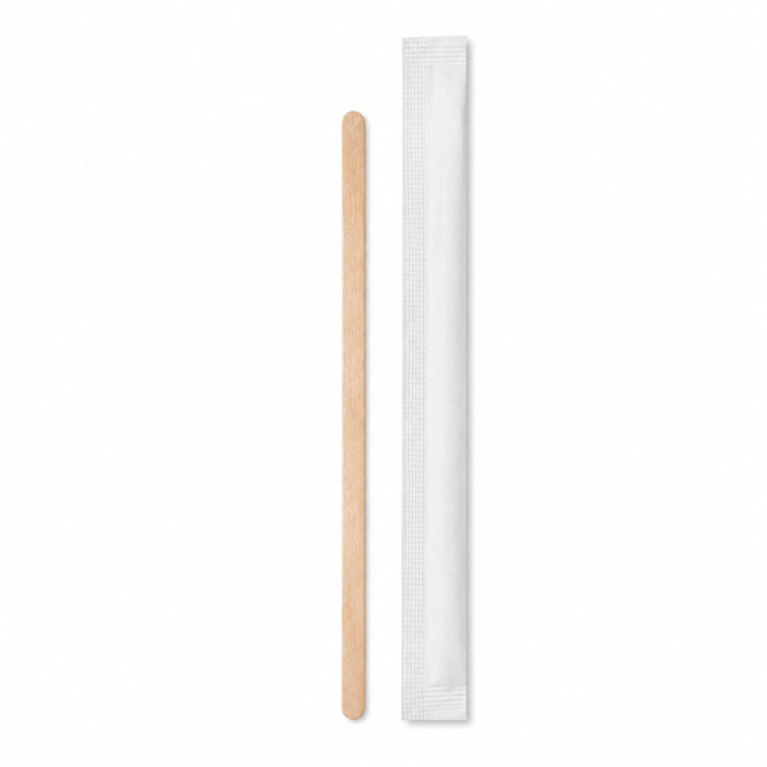 Drewniane mieszadełka pakowane pojedynczo 14 cm - 1000 sztuk