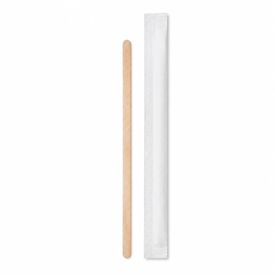 Drewniane mieszadełka pakowane pojedynczo 14 cm - 1000 sztuk