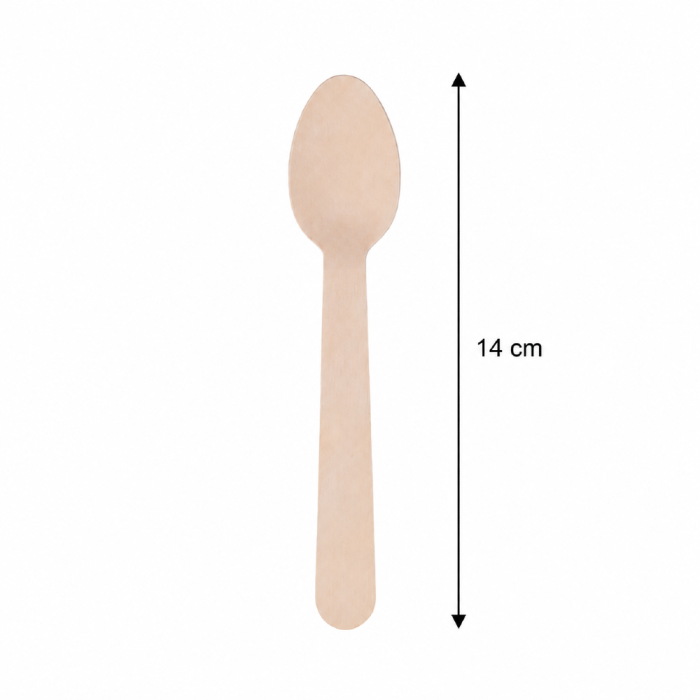 Drewniane łyżki 14 cm - 100 sztuk