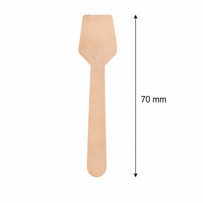 Drewniane łopatki do lodów 70 mm w dyspenserze - 500 sztuk