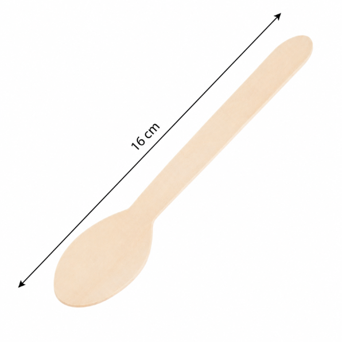 Łyżka drewniana 16 cm - 100 szt.