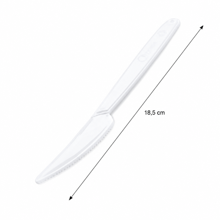 Nóż wielokrotnego użytku biały 18,5 cm PP - 50 sztuk