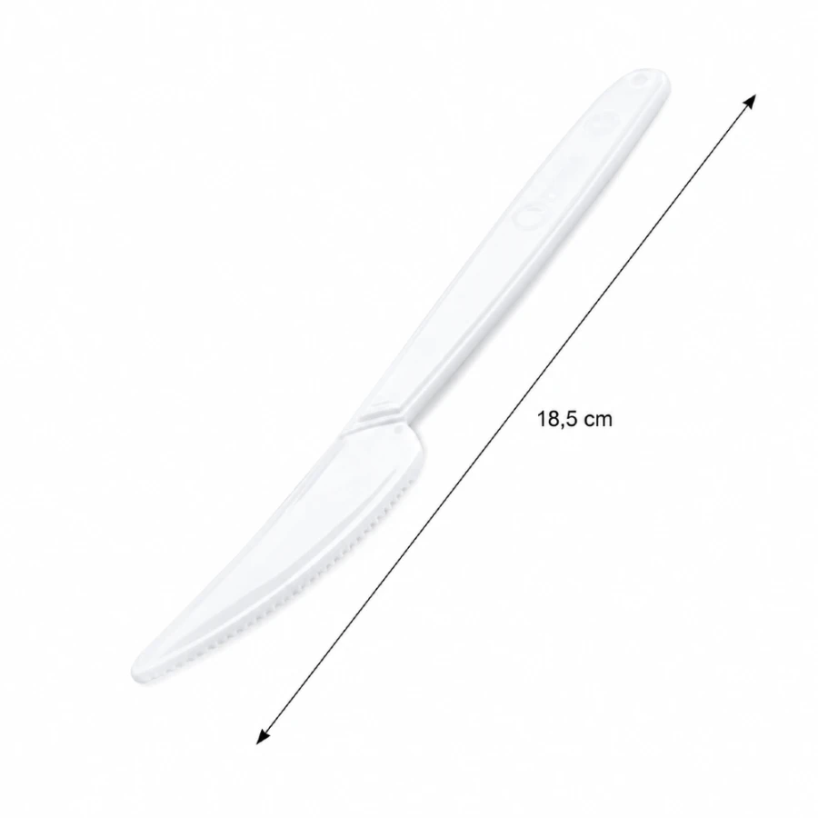 Nóż wielokrotnego użytku biały 18,5 cm PP - 50 sztuk
